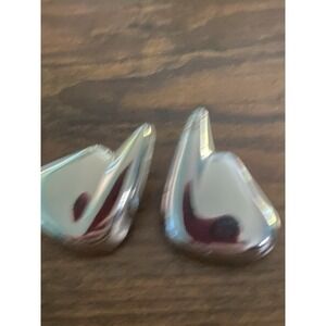 Vintage Avon Celia Sebiri's Sculptural Wings Pierced Earrings Silver Tone